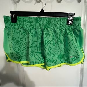 Graphic green Nike dry fit shorts